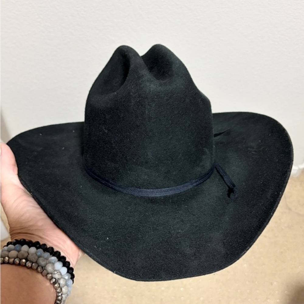 MHT Westerns Black Felt Cowboy Hat “Rodeo Bill” Tall Crown Size 7